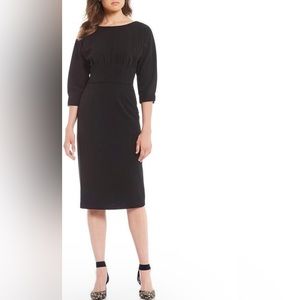 Antonio Melani Myla Pleated Waist
Stretch Crepe Sheath Midi Dress. Size 4